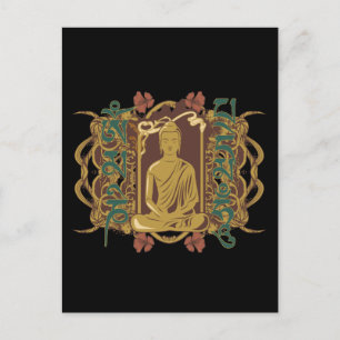 Vintage Buddha Mantra Postcard
