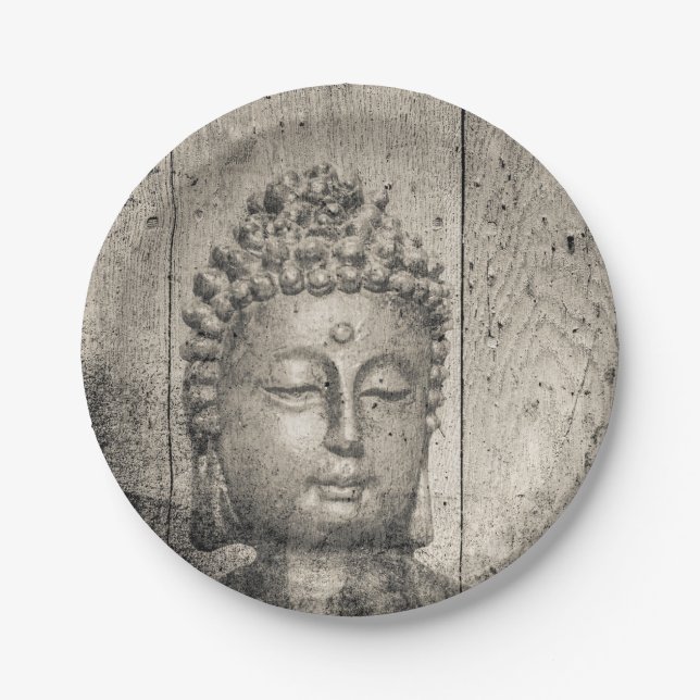 Vintage Buddha Yoga Paper Plate (Front)