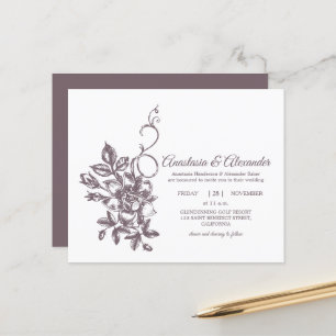 Vintage Budget Invitation to wedding ceremony.