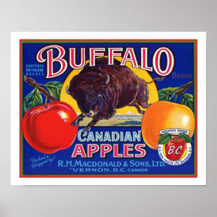Vintage Buffalo Canadian Apples Poster
