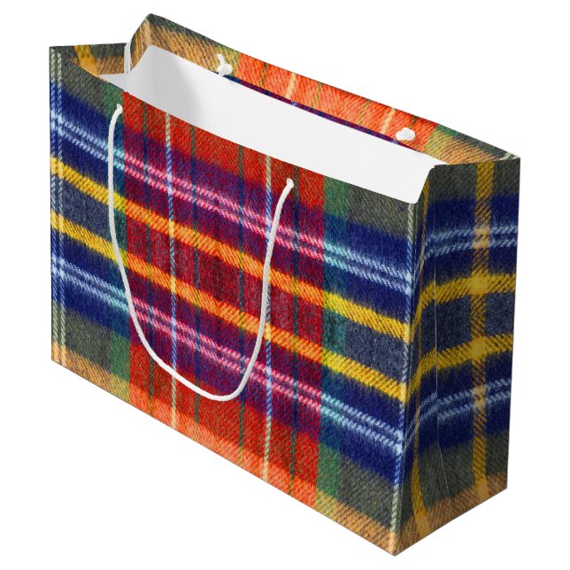 Vintage Buffalo Plaid  Large Gift Bag (Front Angled)
