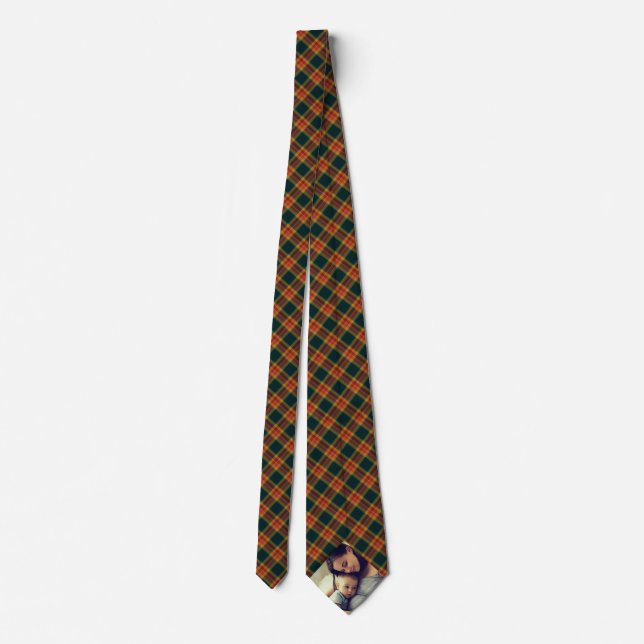 Vintage Buffalo Stripes Custom Image Father's Day Tie (Back)