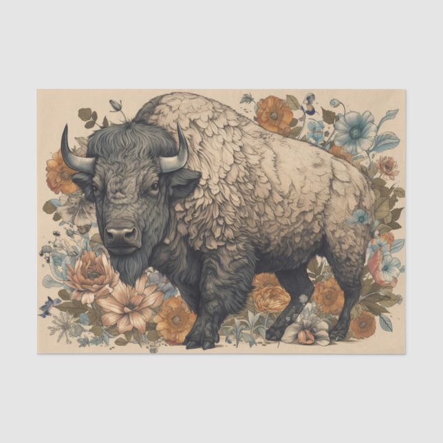 Vintage Buffalo  Tissue Paper (Front)