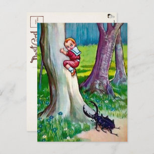 Vintage Bug Attack Postcard