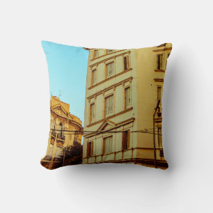 Vintage Building Facadearchitecture, building, cit Throw Pillow