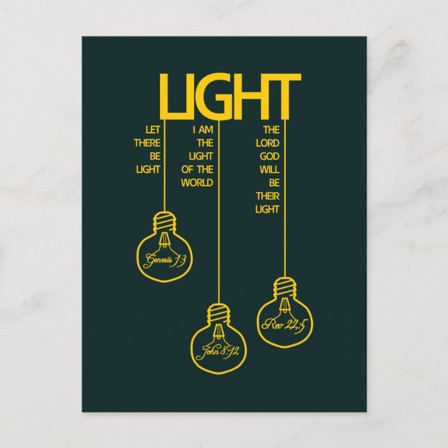 Vintage Bulbs Biblical Light Postcard (Front)