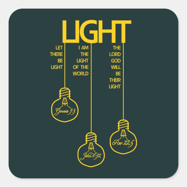Vintage Bulbs Biblical Light Square Sticker (Front)