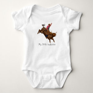 Vintage bull riding cowboy baby bodysuit