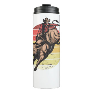 Vintage Bull Riding Cowboy Country Rodeo Gift Thermal Tumbler