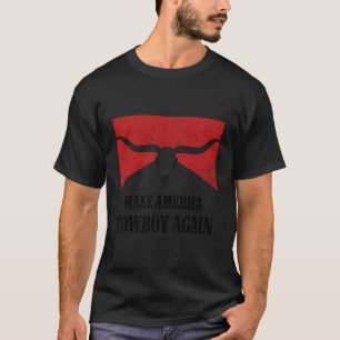 Vintage Bull Skull Western Life Makes America A Co T-Shirt