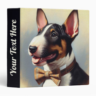 Vintage Bull Terrier Painting Portrait Binder
