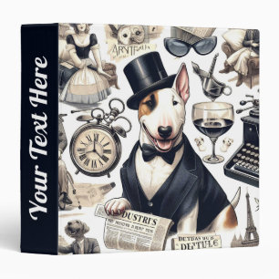 Vintage Bull Terrier Pattern Binder