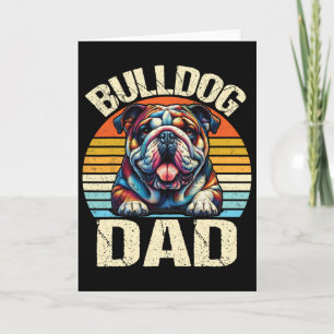 Vintage Bulldog Dad Dog Lovers Daddy Father&#; s D Card