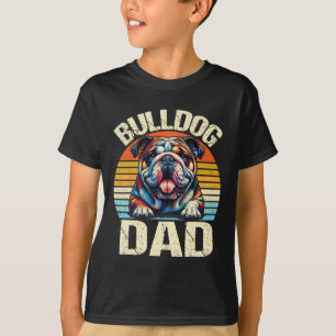 Vintage Bulldog Dad Dog Lovers Daddy Father&# s D T-Shirt