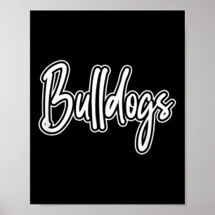 Vintage Bulldogs Team Pride School Spirit Back To Poster