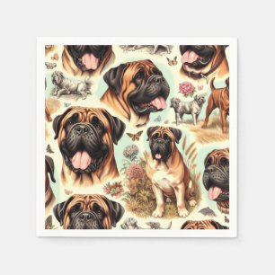 Vintage Bullmastiff Seamless Napkin