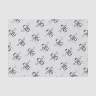 Vintage Bumble Bees & Grey Tissue Paper