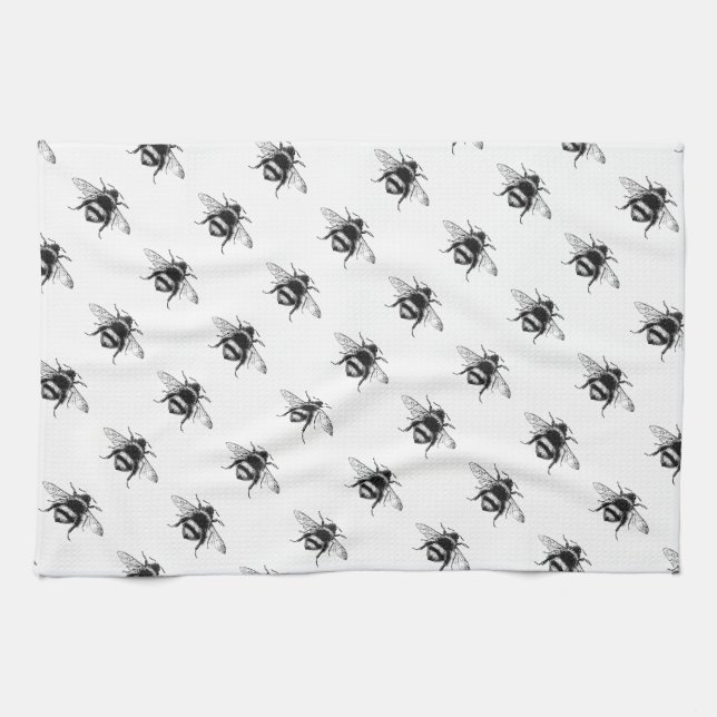 Vintage BumbleBee Kitchen Towel (Horizontal)