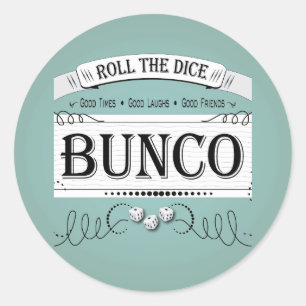 Vintage Bunco Design Classic Round Sticker