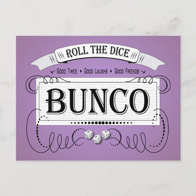 Vintage Bunco Design Postcard (Front)