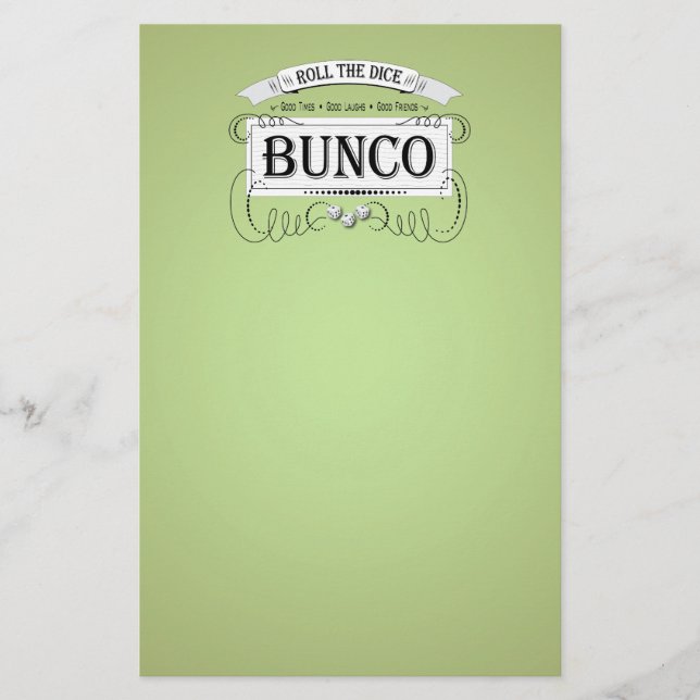 Vintage Bunco Design Stationery (Front)