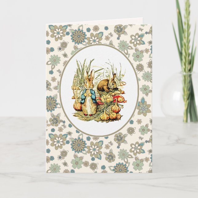 Vintage Bunnies. Easter Cards (Front)