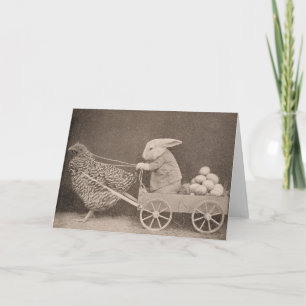 Vintage - Bunny and Hen, Card