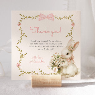 Vintage Bunny Baby Shower Thank you Card