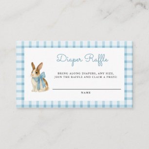 Vintage Bunny Boy Baby Shower Diaper Raffle Enclosure Card