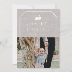 Vintage Bunny Carte photo de Pâques - Gris