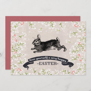 Vintage Bunny Custom Easter Brunch Invitation