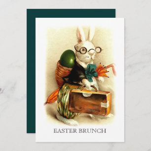 Vintage Bunny Custom Easter Brunch Invitation