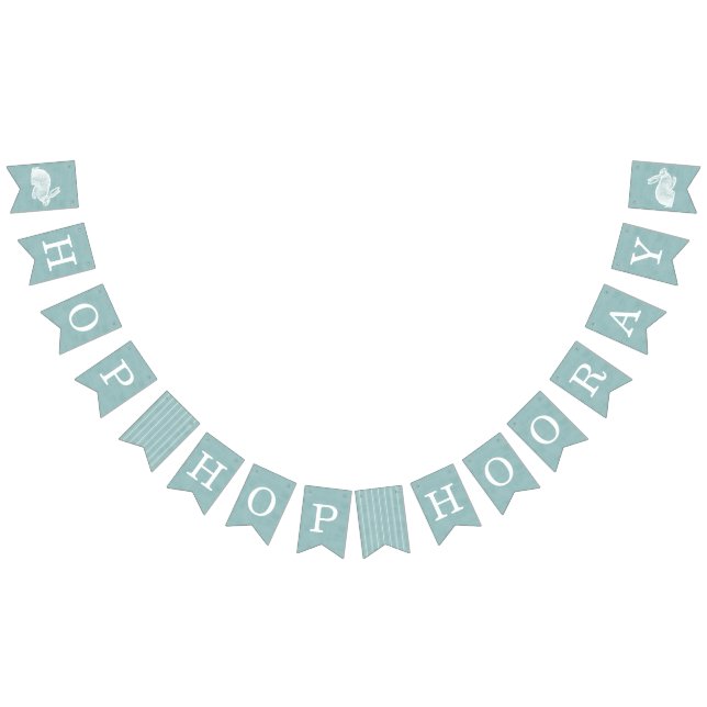 Vintage Bunny Easter Bunting Banner - Teal (All)