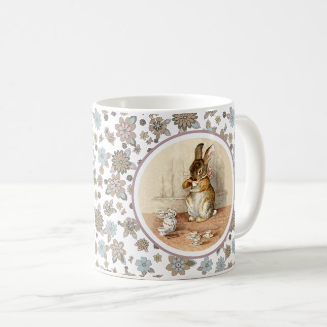 Vintage Bunny Easter Gift Mugs (Front Right)