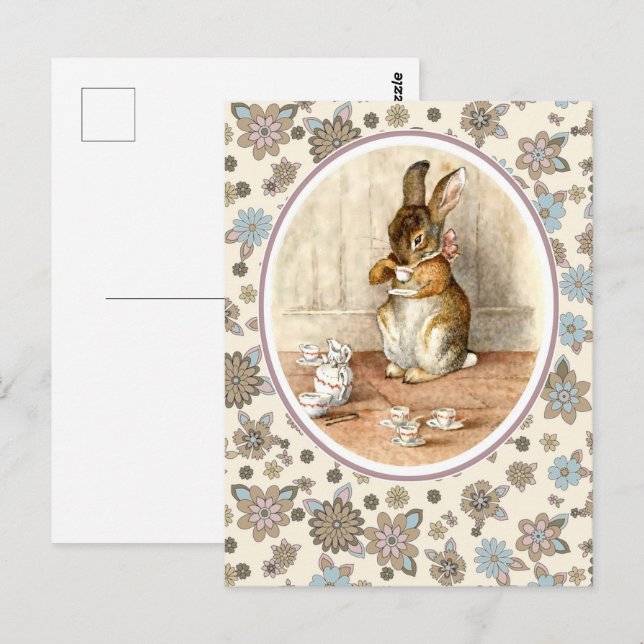 Vintage Bunny. Easter Postcards (Front/Back)
