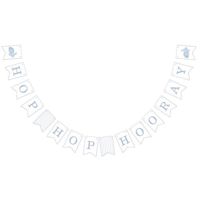 Vintage Bunny Frame Easter Bunting Banner - Blue (All)