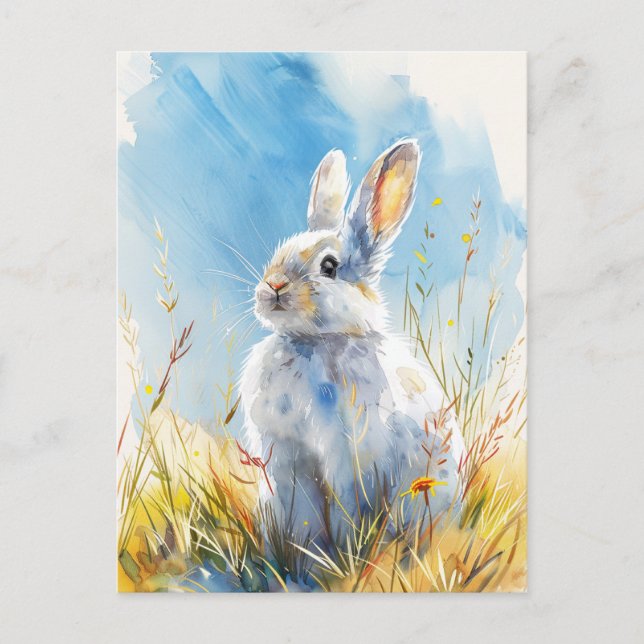  Vintage Bunny Painting Postcard (Front)