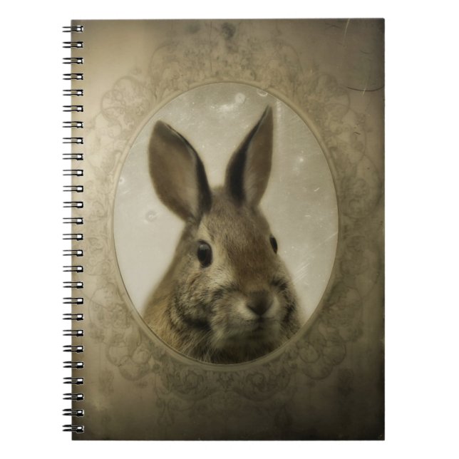Vintage Bunny Portrait  Notebook (Front)