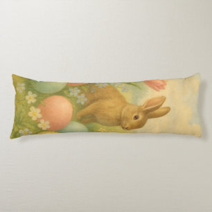 Vintage Bunny/Rabbit Easter Egg/Spring  Fleece  Body Pillow