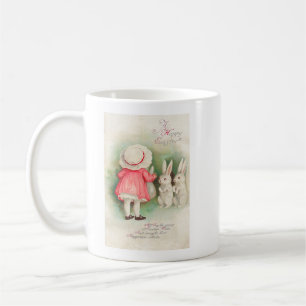 Vintage Bunny Rabbits Easter Greeting Coffee Mug