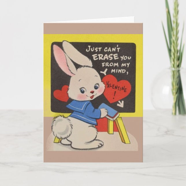 Vintage Bunny Valentine's Day Card (Front)