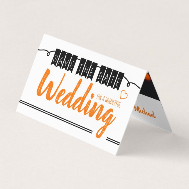 Vintage Bunting, Photo Enregistrer La Carte Date (Devant)