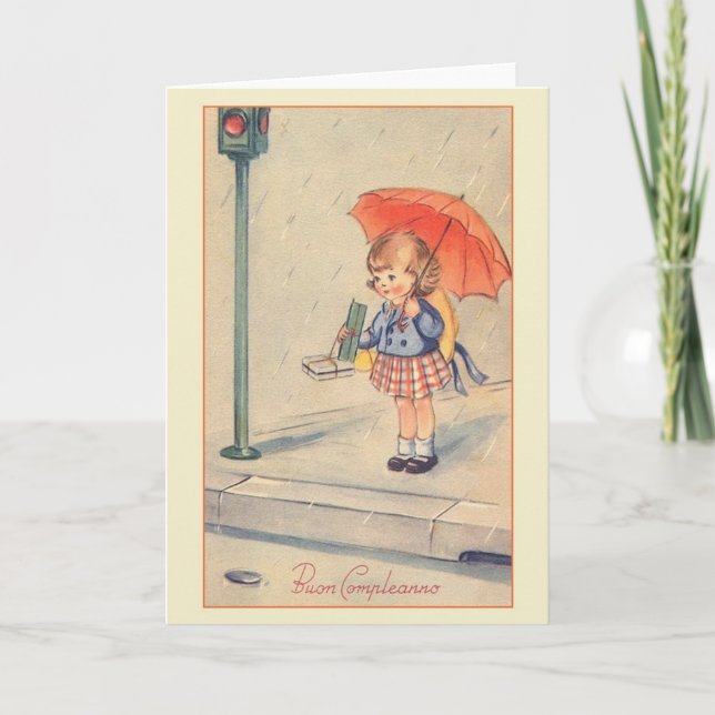 Vintage Buon Compleanno Italian Birthday Card (Front)