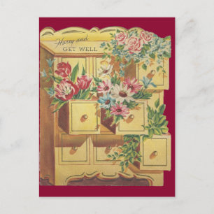 Vintage Bureau Of Get Well Wishes Postcard