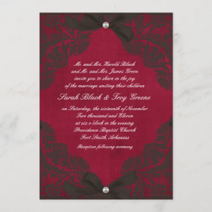Vintage Burgundy and Black Lace Invitation