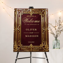 Vintage burgundy and Gold Art Deco Islamic weeding