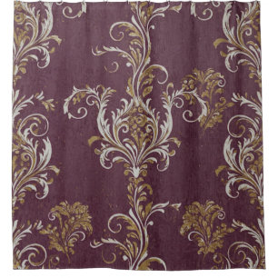 Vintage Burgundy and Gold Damask