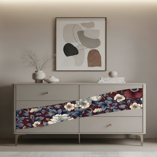 Vintage Burgundy Botanical Floral Decoupage Print Tissue Paper