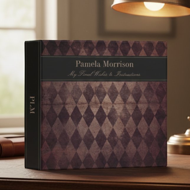 Vintage Burgundy Damask End of Life Planner Binder (Creator Uploaded)
