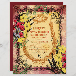Vintage Burgundy Ephemera Frames Scrapbook Paper
